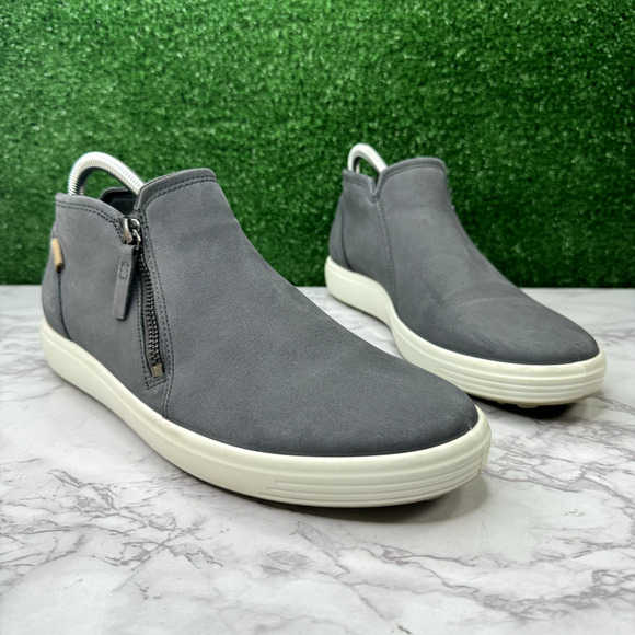 Ecco Soft 7 Low Bootie Dark Shadow Shoes Women's Size 10 Slip On Zip - Picture 3 of 10